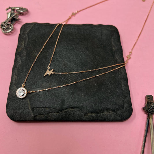 Rose Gold Solitaire Double Layer