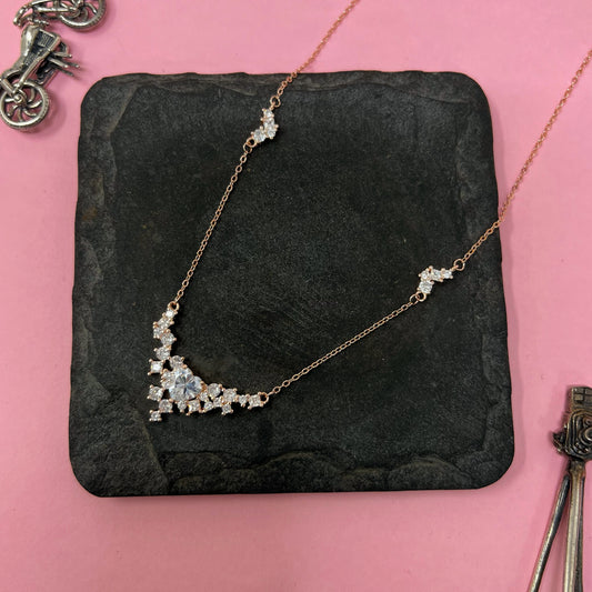 Rose Gold V Heart Chain