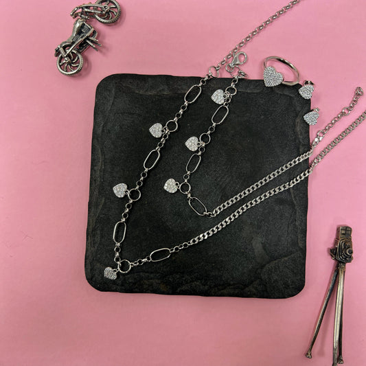 Heart Charms Dual Chain Combo