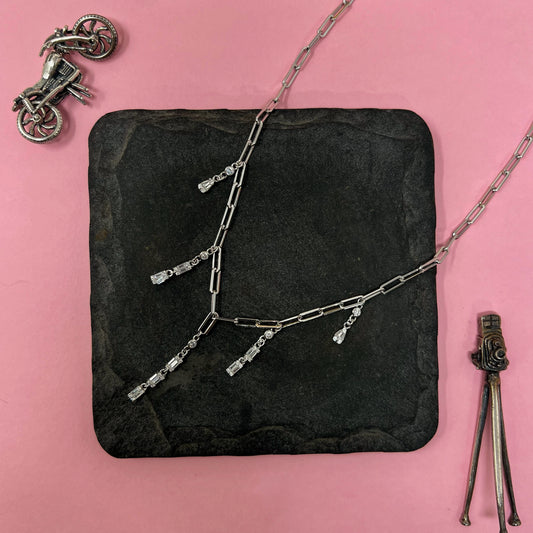 Silver Hanging Charms With Link Chain