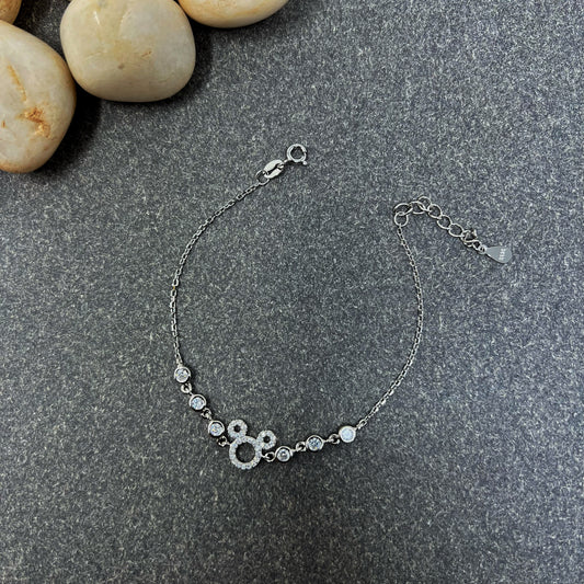 Silver Micky Mouse Bracelet