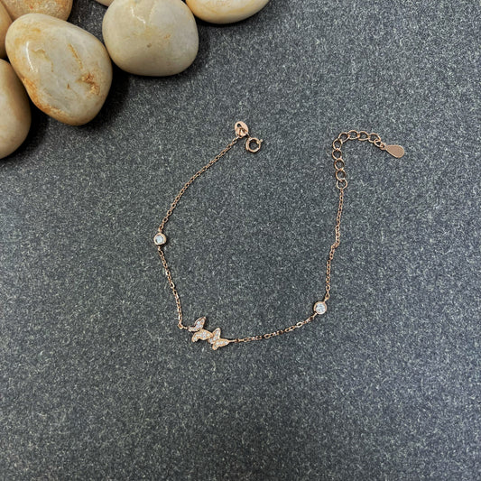 Rose Gold Double Butterfly Bracelet