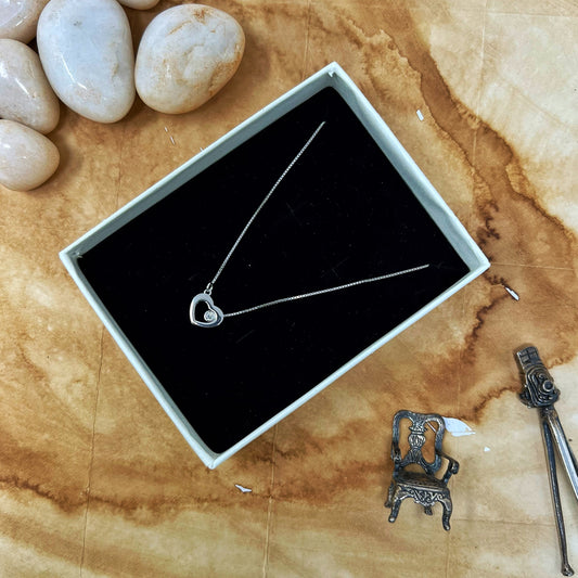 Silver Basic Heart Chain And Locket