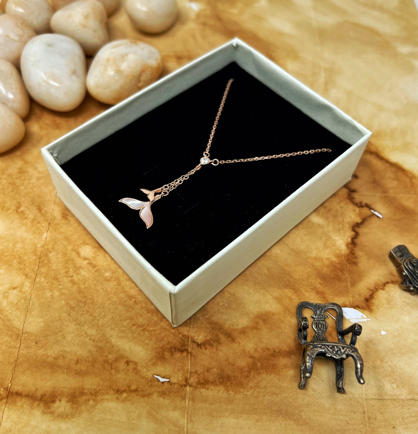 Rose Gold Fish Tail Chain And Locket
