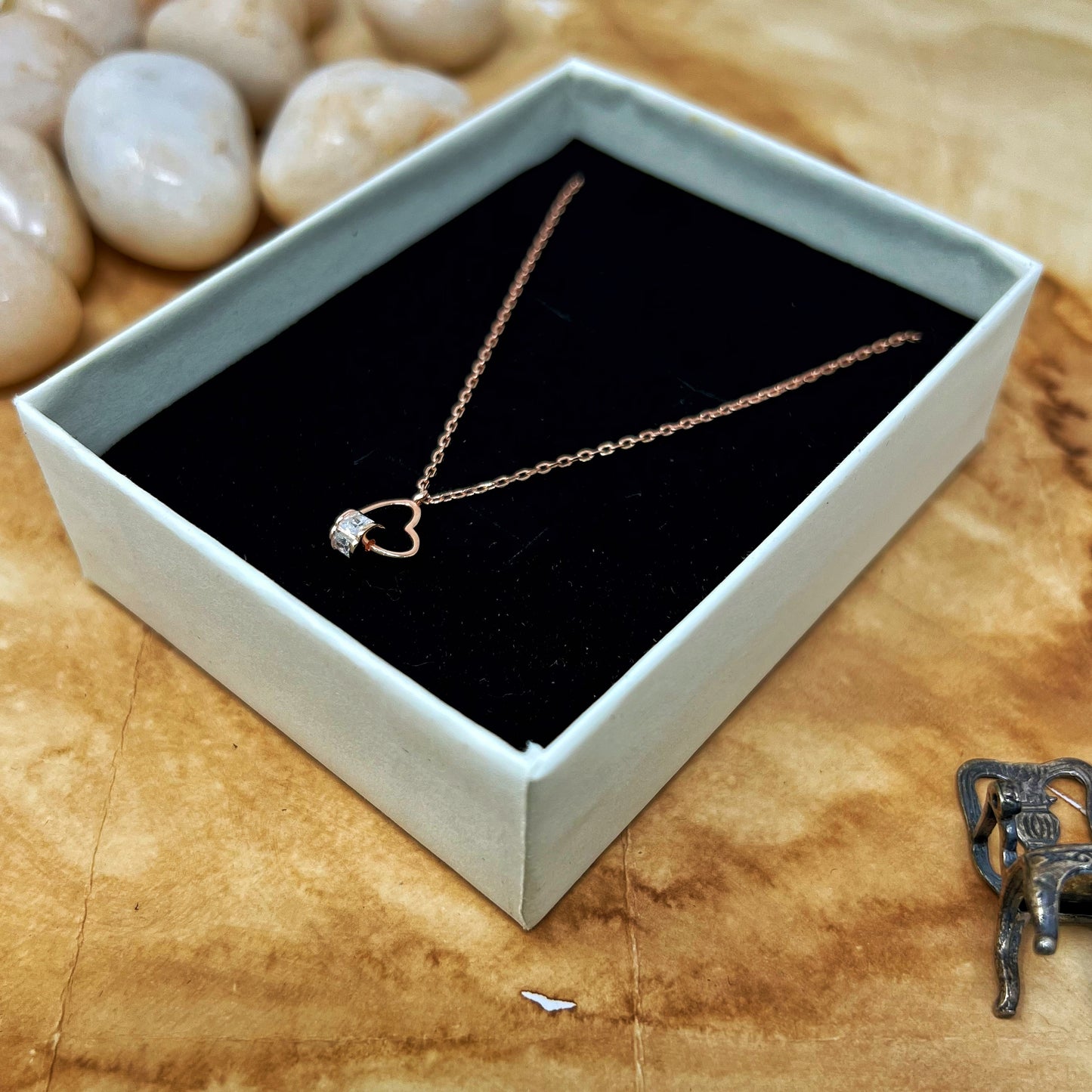 Rose Gold Heart Chain And Locket