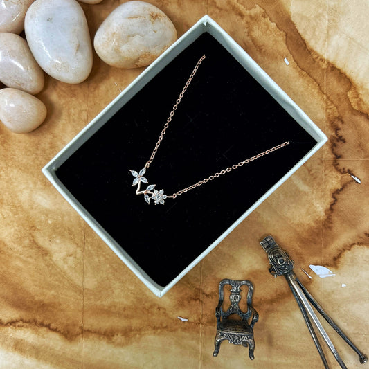 Rose Gold Leaf Chain And Locket