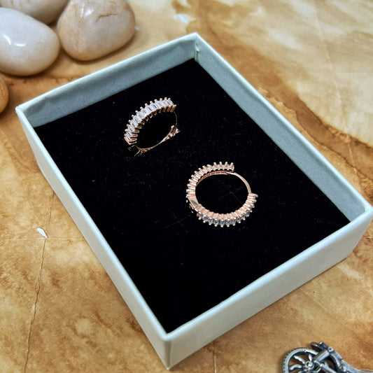 Rose Gold Baguette Hoops