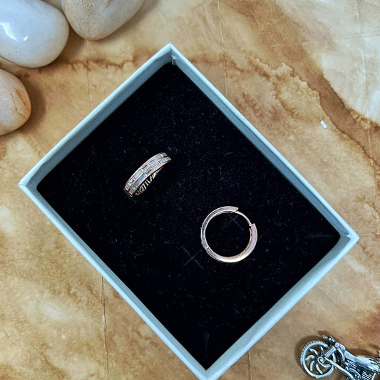 Rose Gold Double Baguette Hoops