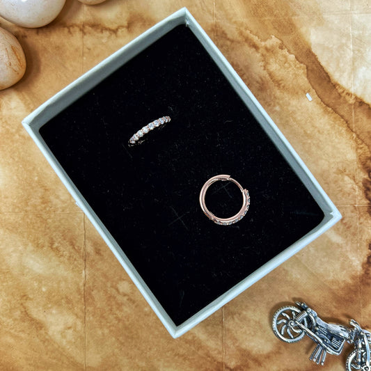 Rose Gold Basic Studded Hoops