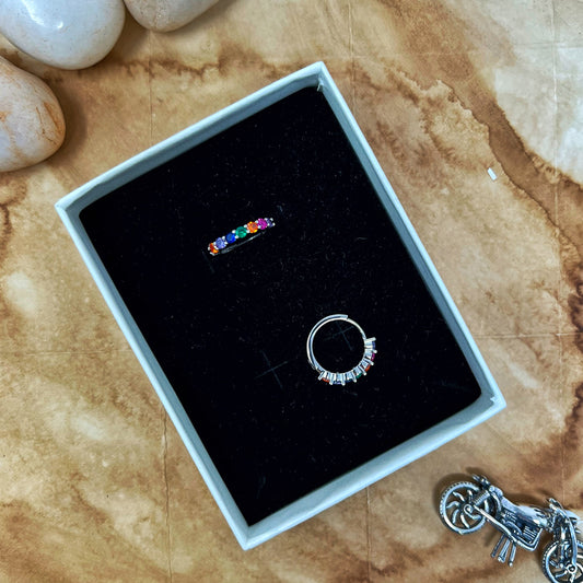 Multi Colour Studded Hoops