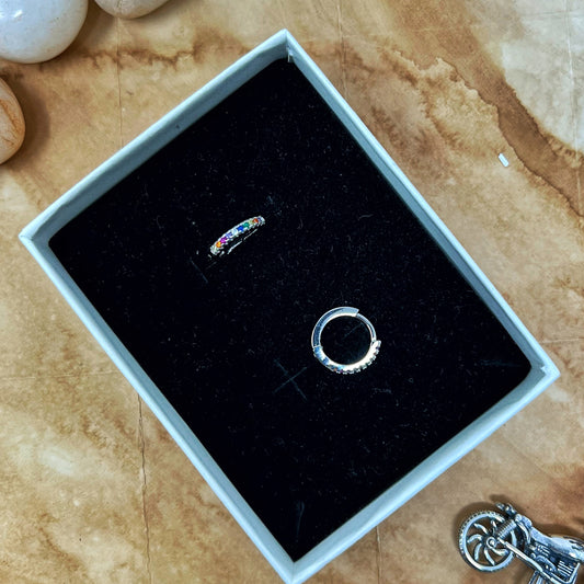 Silver Multi Colour Hoops