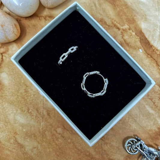 Studded Link Hoops