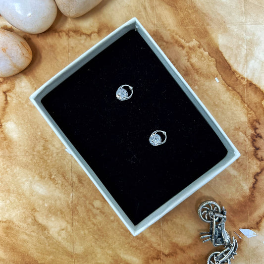Silver Rotating Solitaire Stud