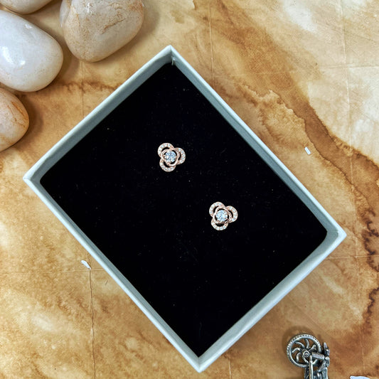 Rose Gold Solitaire Studs