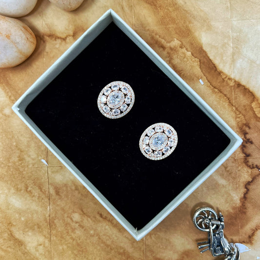Rose Gold Oval Studs