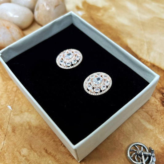 Rose Gold Oval Studs