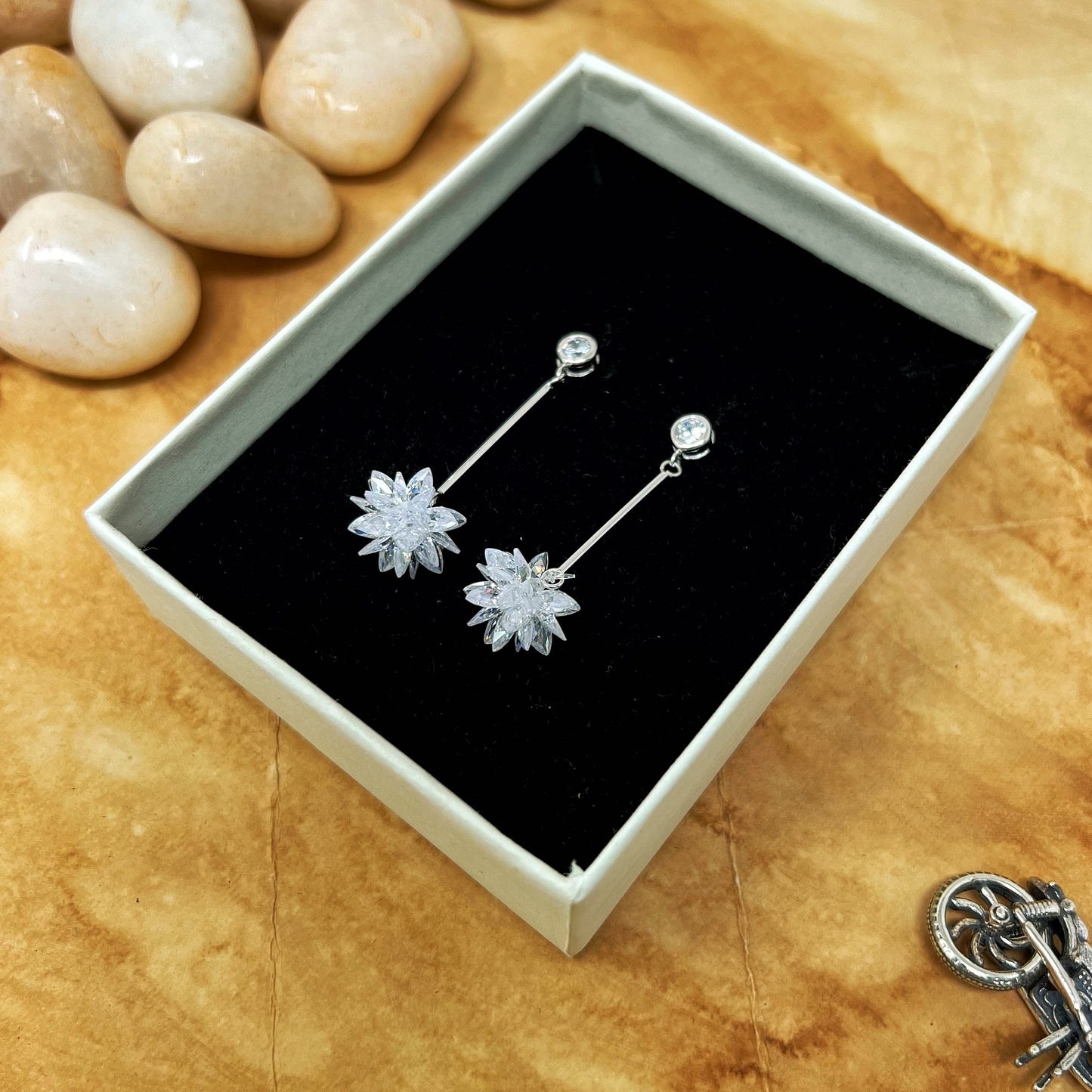 Silver Swarovski Crystal Earrings