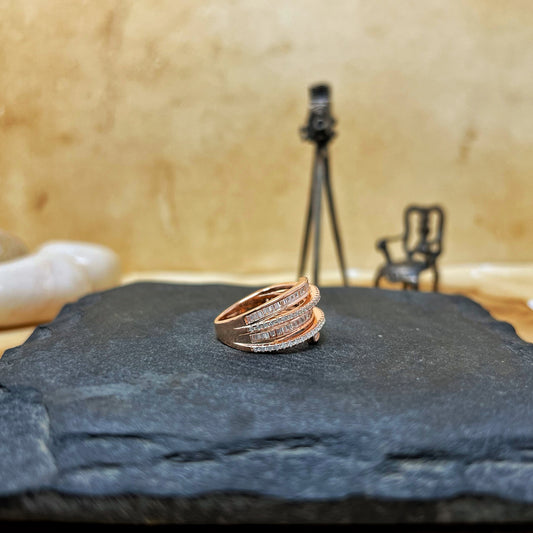 Rose Gold Baguette Cocktail Ring