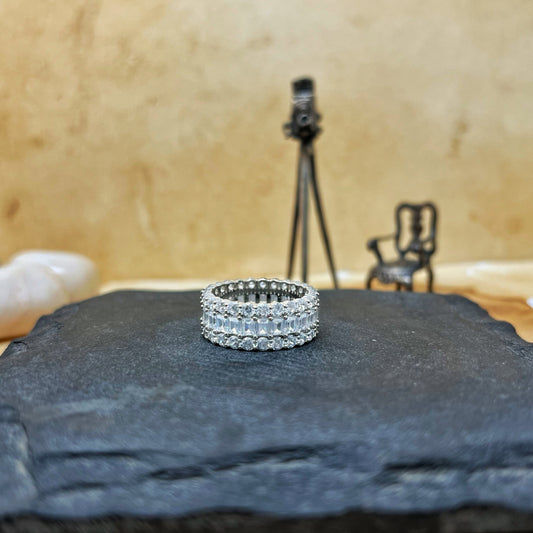 Emerald Cut Studded Band