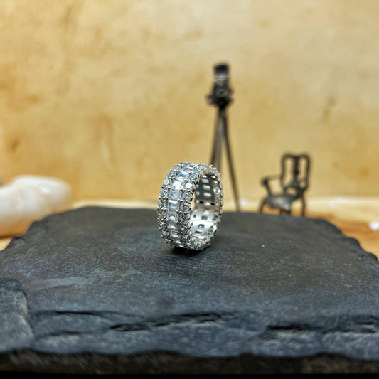 Emerald Cut Studded Band