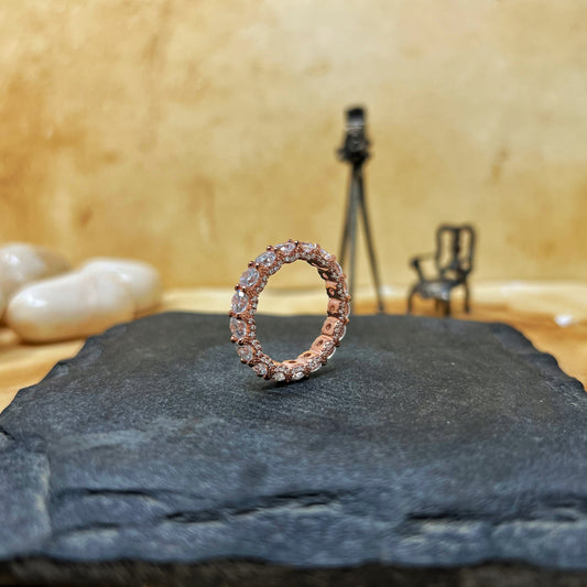 Rose Gold Solitaire Studded Band