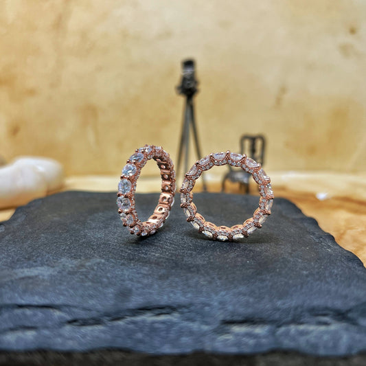 Rose Gold Solitaire Studded Band