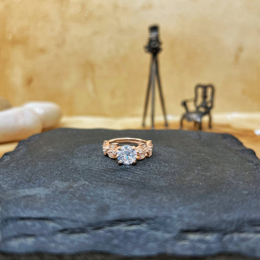 Rose Gold Small Rose Solitaire Ring