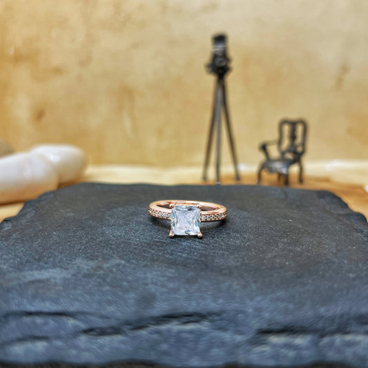 Rose Gold Classic Princess Cut Ring