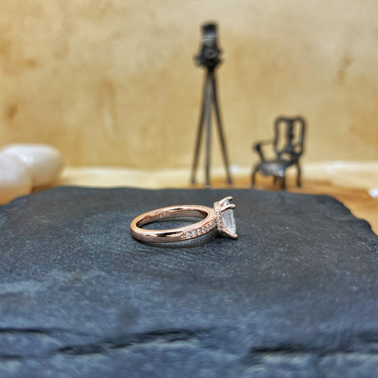Rose Gold Classic Princess Cut Ring