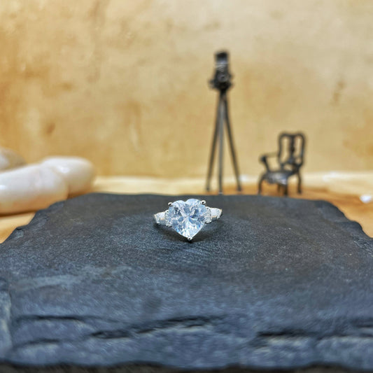 Silver Celestial Heart Ring