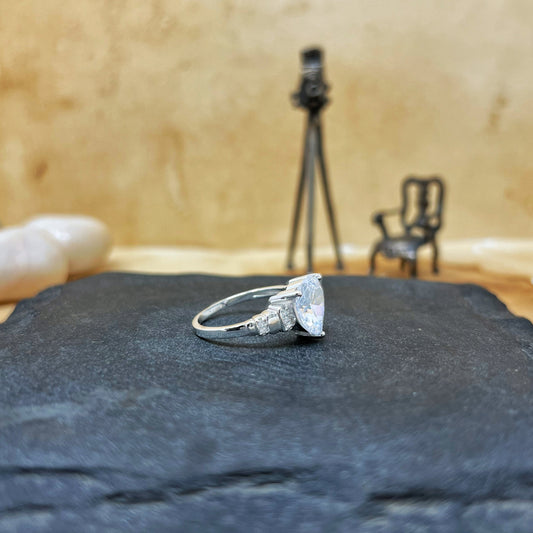 Silver Celestial Heart Ring