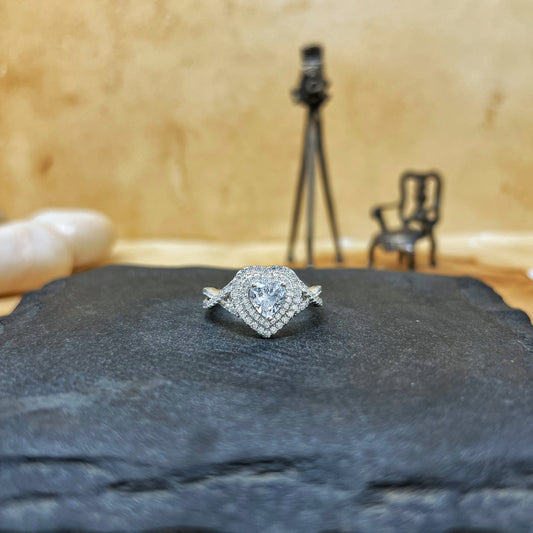 Silver Bliss Heart Ring