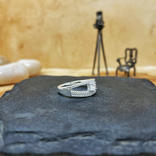 Silver Bloom Solitaire Ring