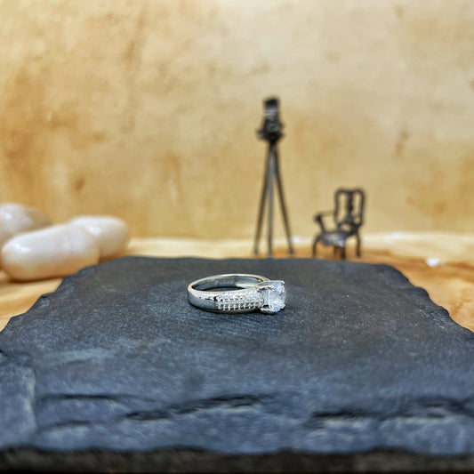 Silver Gator Solitaire Ring