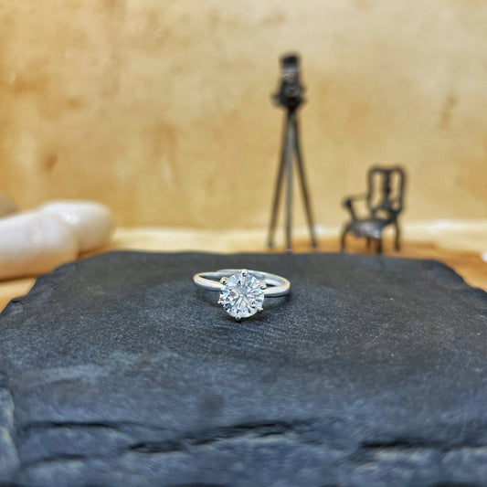 Silver Classic Solitaire II Adjustable Ring