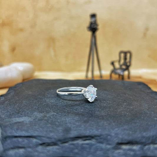 Silver Classic Solitaire II Adjustable Ring