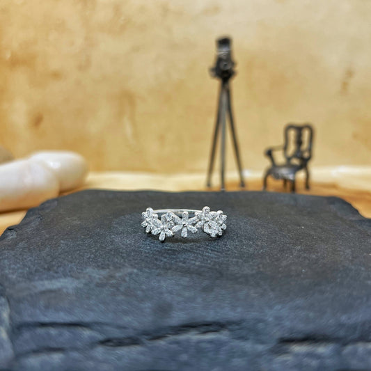 Silver Floral Ring