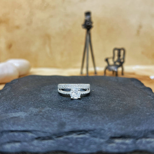 Silver Solitaire Atlantis Ring