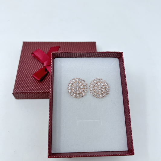 Rose Gold Flower Studs