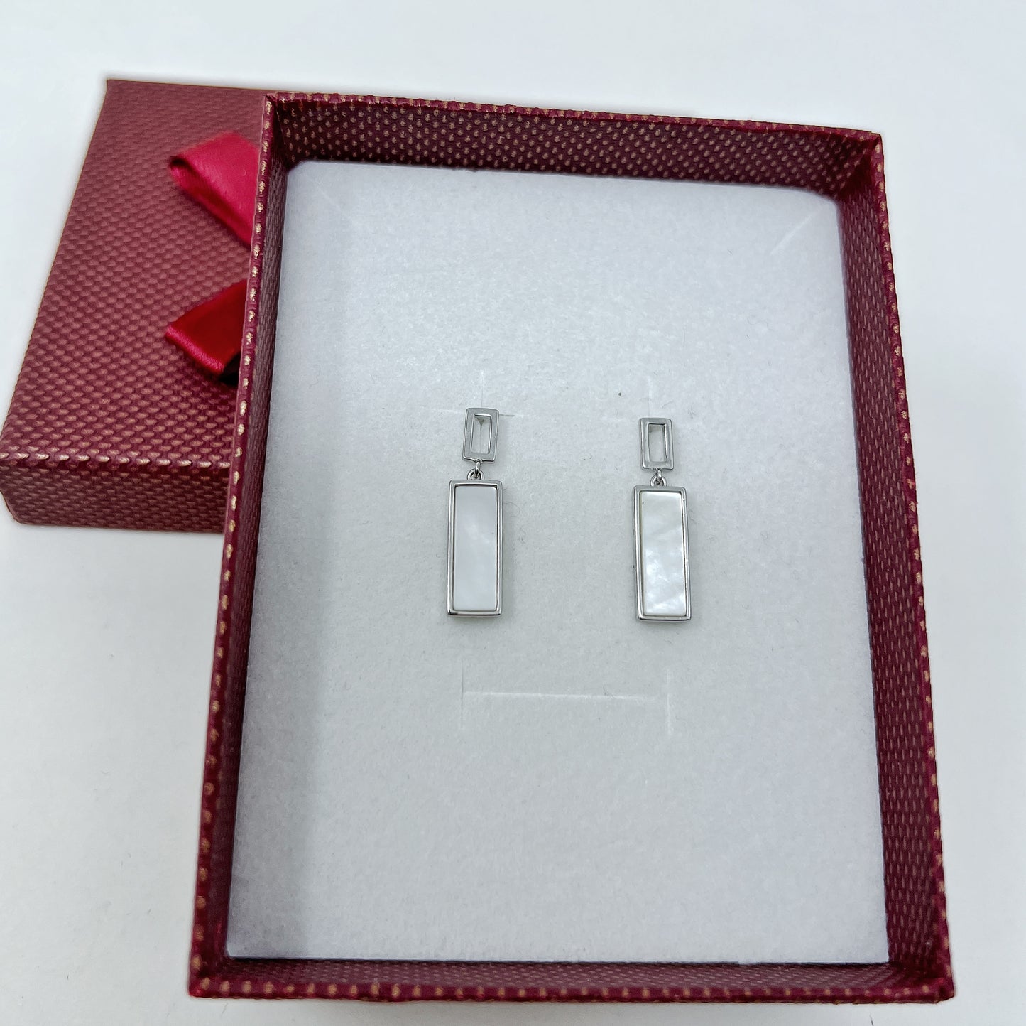 Silver Mop Hanging Studs