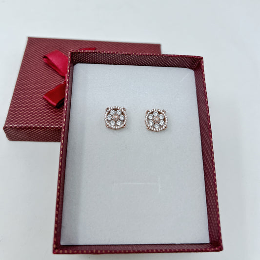 Rose Gold Flower III Studs