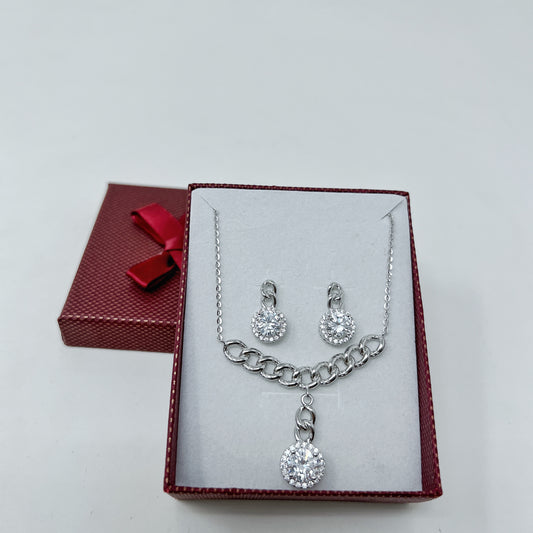 Silver Link Chain Set