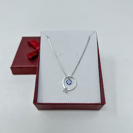 Solitaire Ring And Evil Eye Chain And Locket
