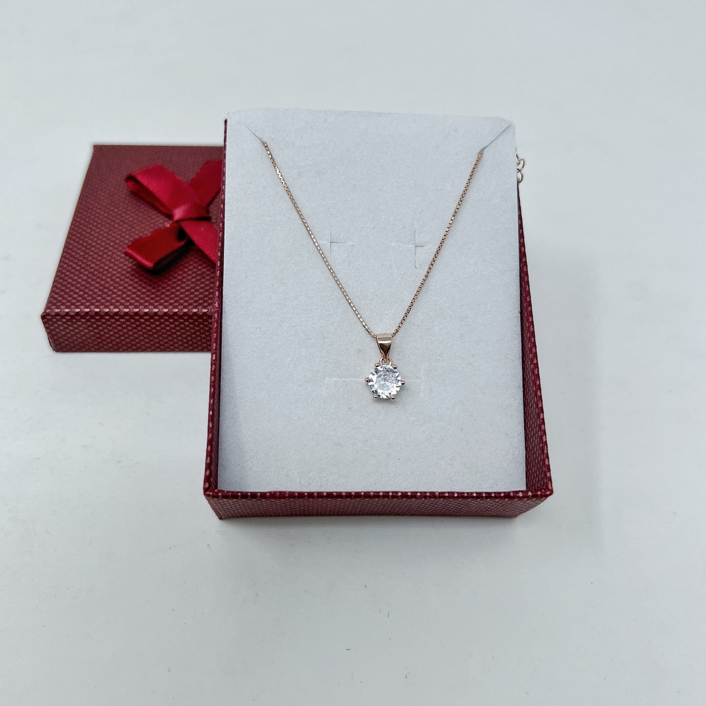 Rose Gold Solitaire Locket And Chain