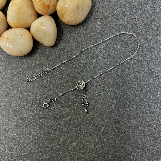 Silver Flower Anklet