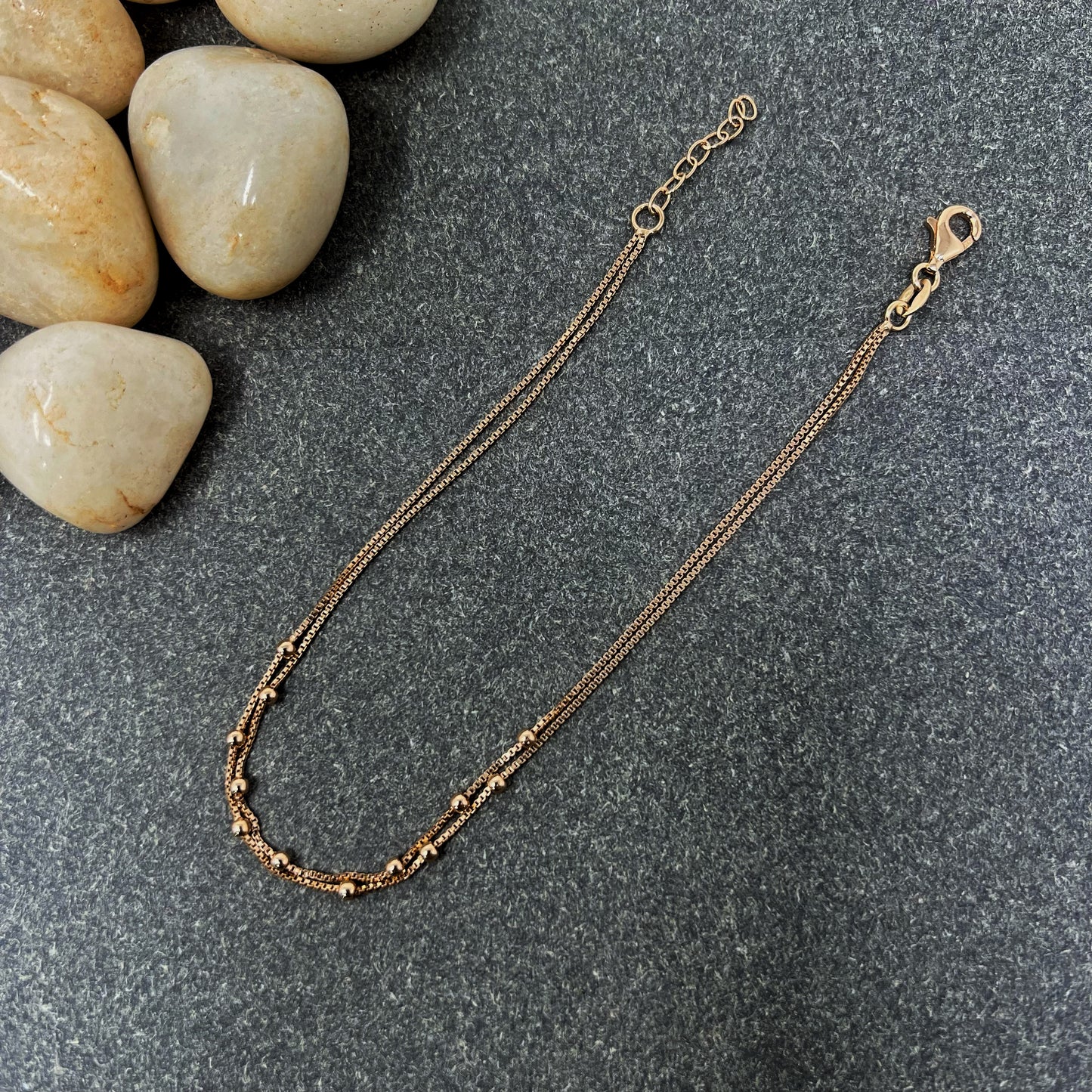 Rose Gold Double Line Anklet