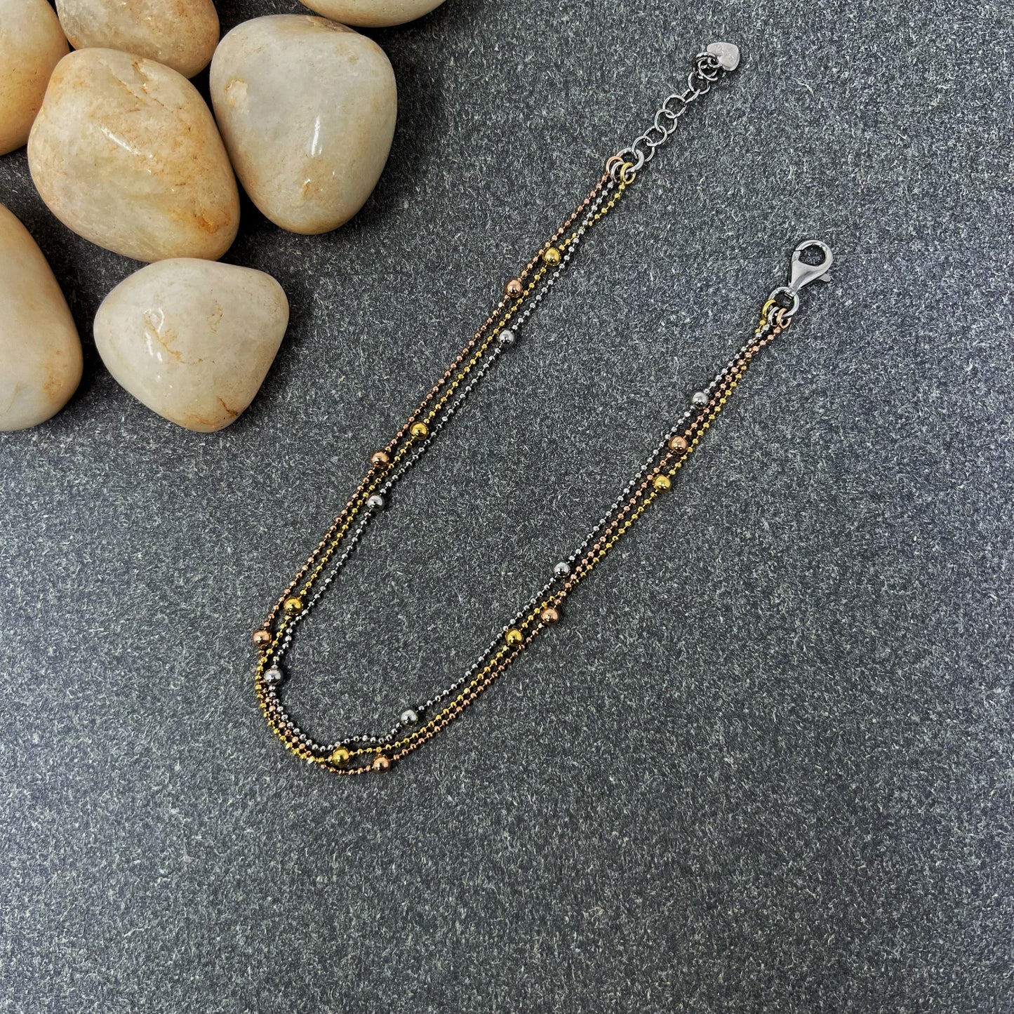 Three Tone Beads Anklet