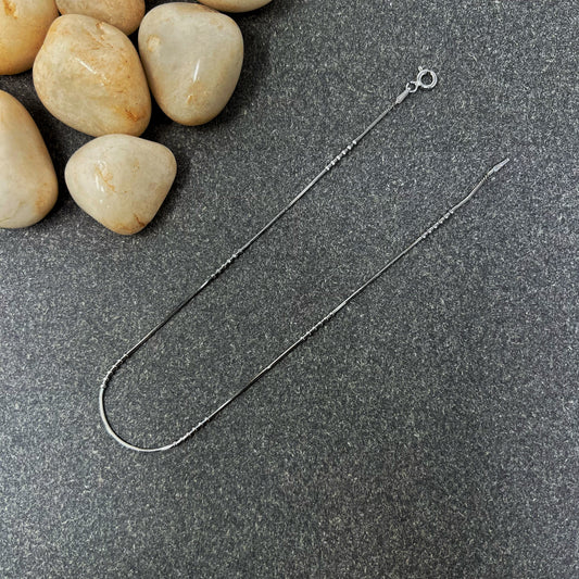 Silver Dual Pattern Snake Anklet