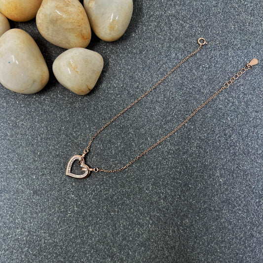 Rose Gold Heart Anklet