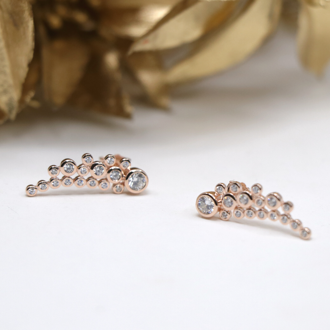 Rose Gold Solitaire Earrings